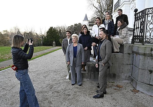 Los políticos congregados durante la sesión de vídeo en Aiete.