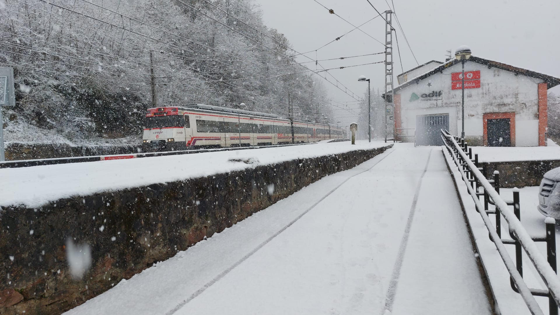 El tren, a su paso por Brinkola. 