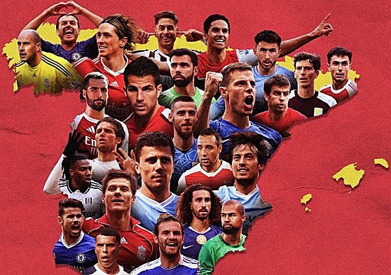 Montaje de la Premier League con cinco exjugadores de la Real Sociedad