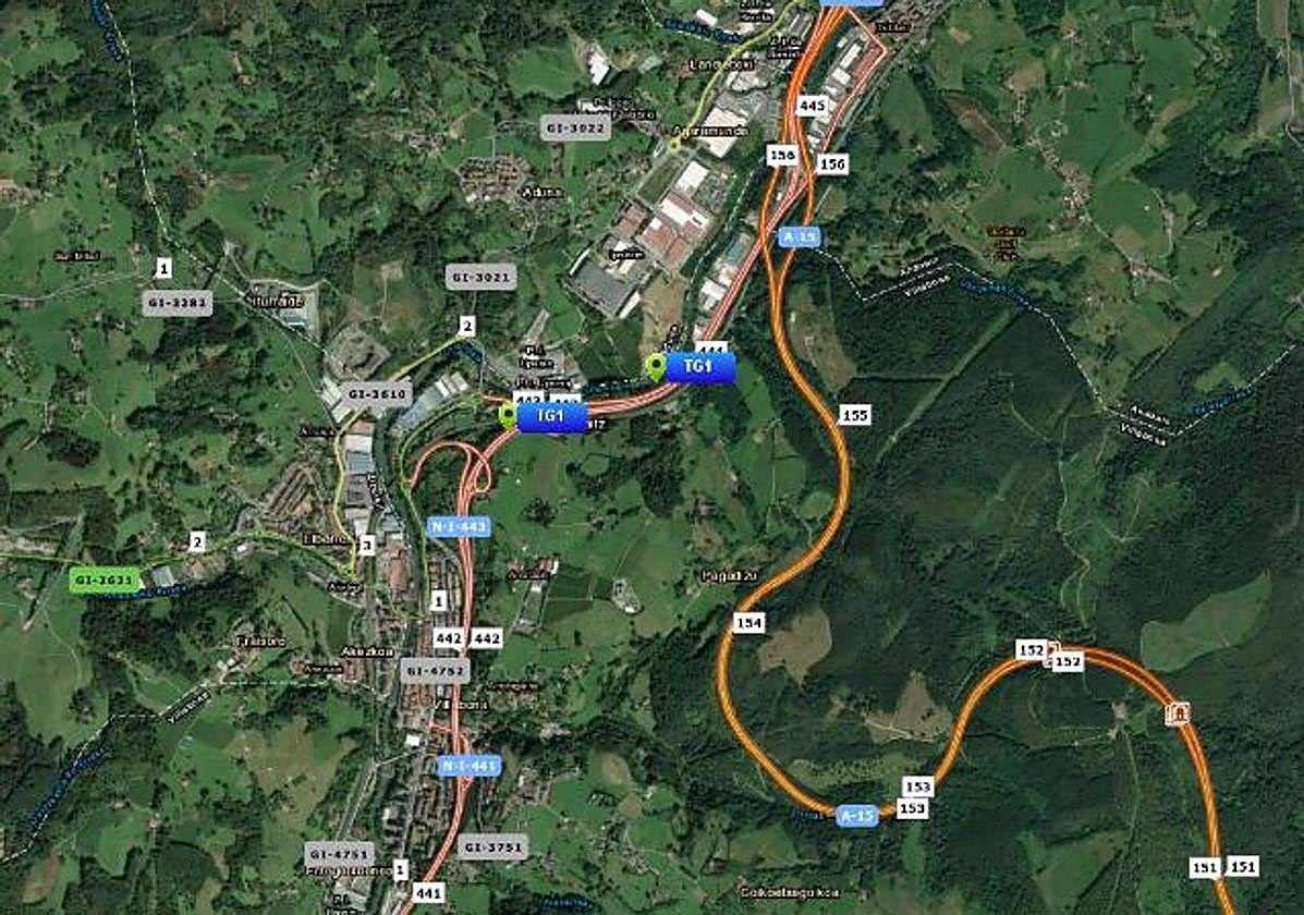 Dos heridos en un accidente de chapa en la N-I en Villabona