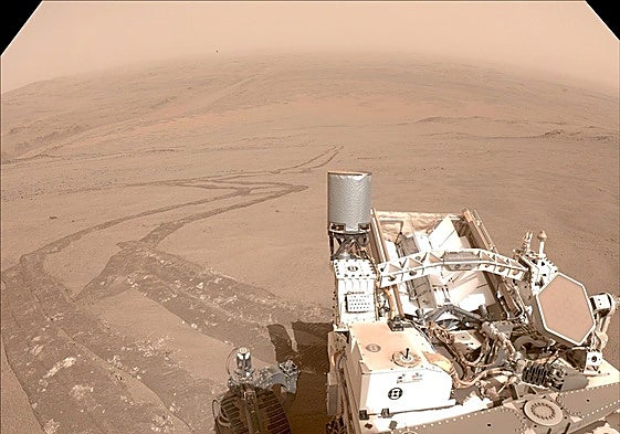 Imagen del rover Persevenance en una de sus maniobras en Marte el pasado mes de octubre.