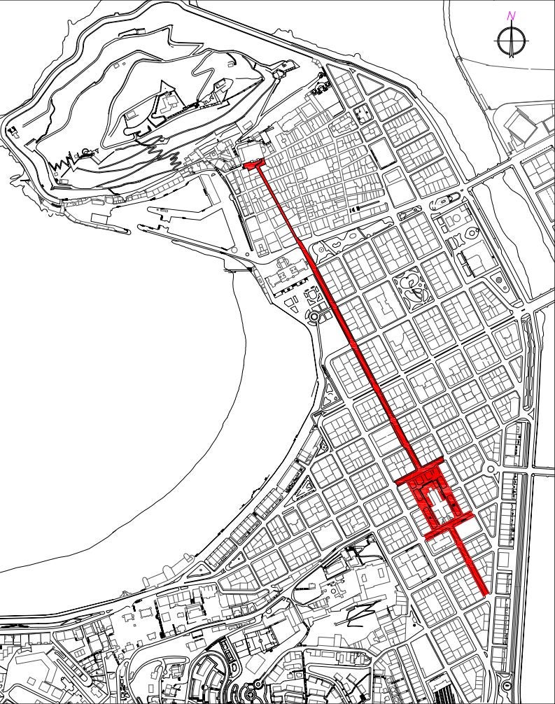Eje que une la calle Mayor de la Parte Vieja con las calles Hernani y Loiola del Centro.
