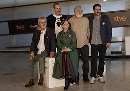 El equipo de 'Maspalomas' en la presentación de la película en el pasado Zinemaldia