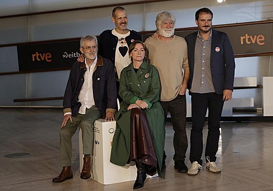 El equipo de 'Maspalomas' en la presentación de la película en el pasado Zinemaldia