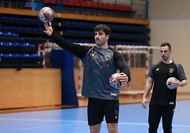 El capitán Gorka Nieto, durante un entrenamiento.