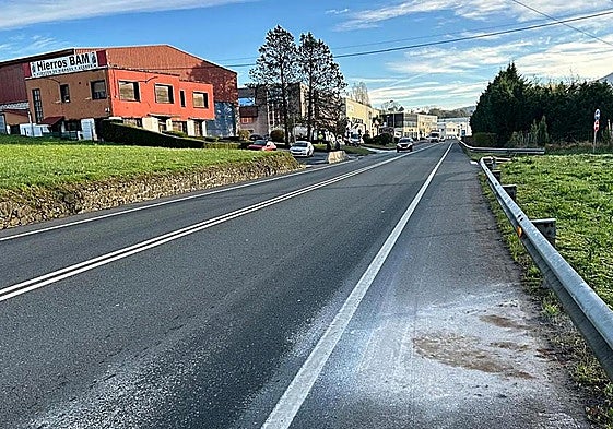 Lugar donde ha tuvo lugar el accidente anoche en la localidad vizcaína de Berriz.