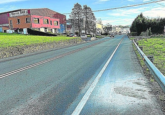 Tramo de la N-634 en el que se produjo el atropello, en Berriz.