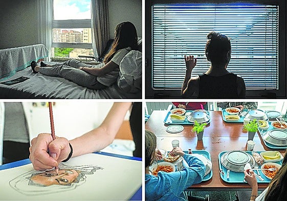 Ainhoa (nombre ficticio) observa el exterior desde la ventana de su habitación.