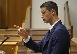 Joseba Díez Antxustegi, en una imagen de archivo durante una intervención en el Parlamento Vasco.