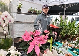 Pako Azanza, pazko loreekin.
