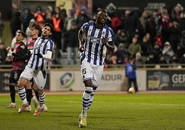 Sadiq, tras su gol al Reus.