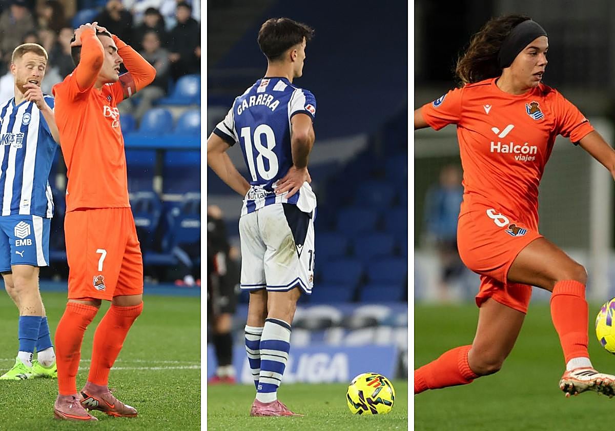 Barrenetxea, Carrera y Andreia, en los duelos disputados este sábado.