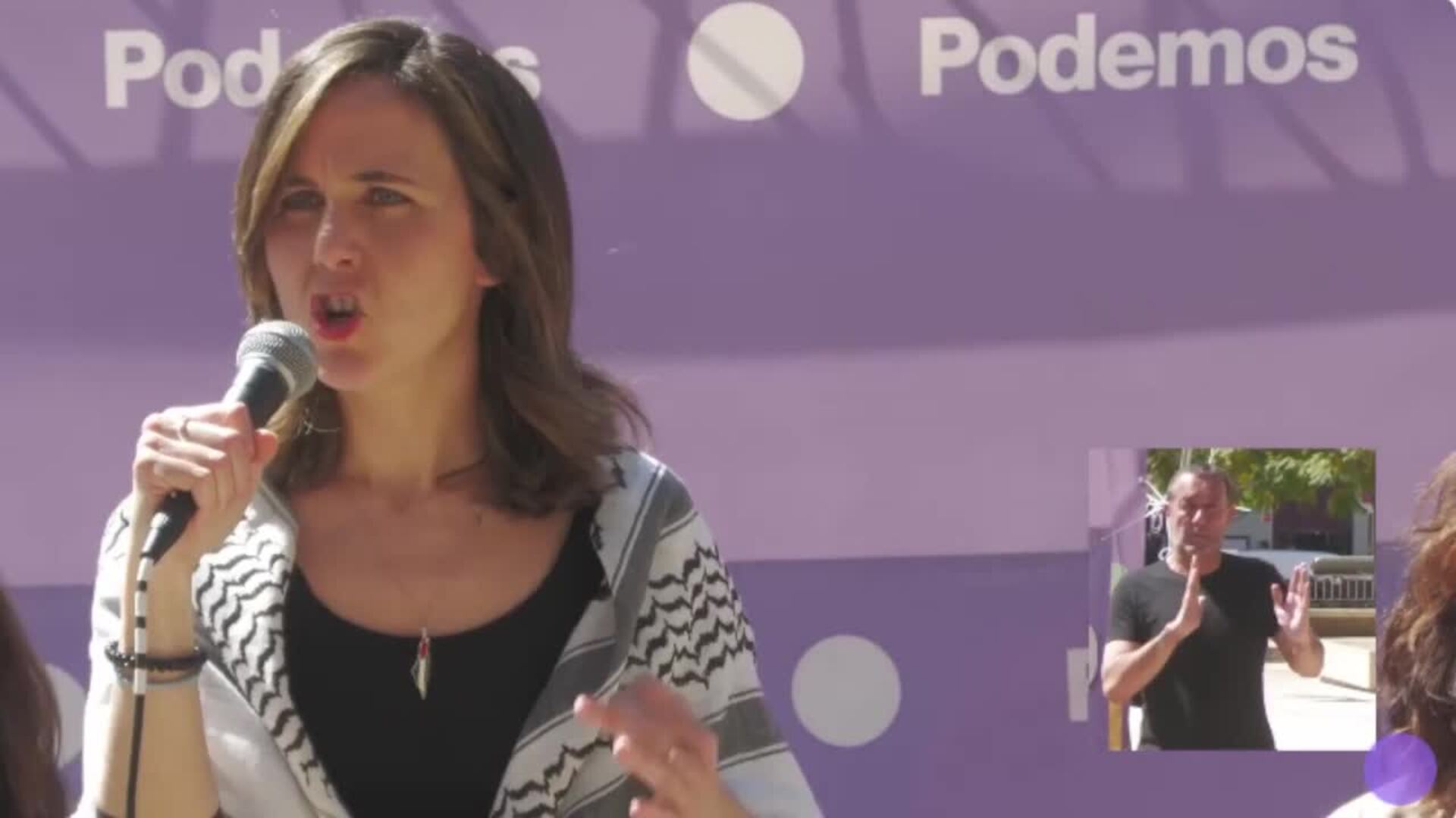 Belarra defiende "pegarle una patada en la puerta al piso de un banco" ante falta de recursos