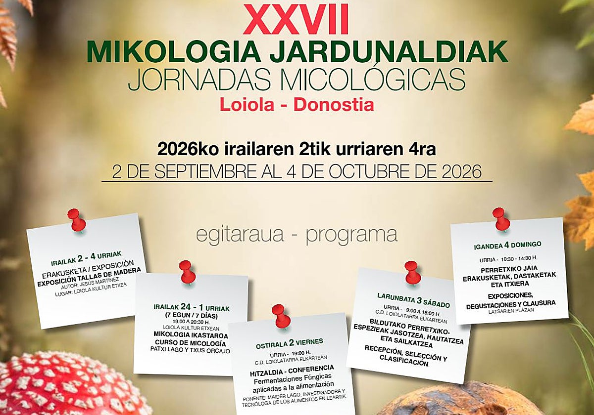 Cursos, exposiciones y conferencias en las jornadas micológicas de Loiolatarra