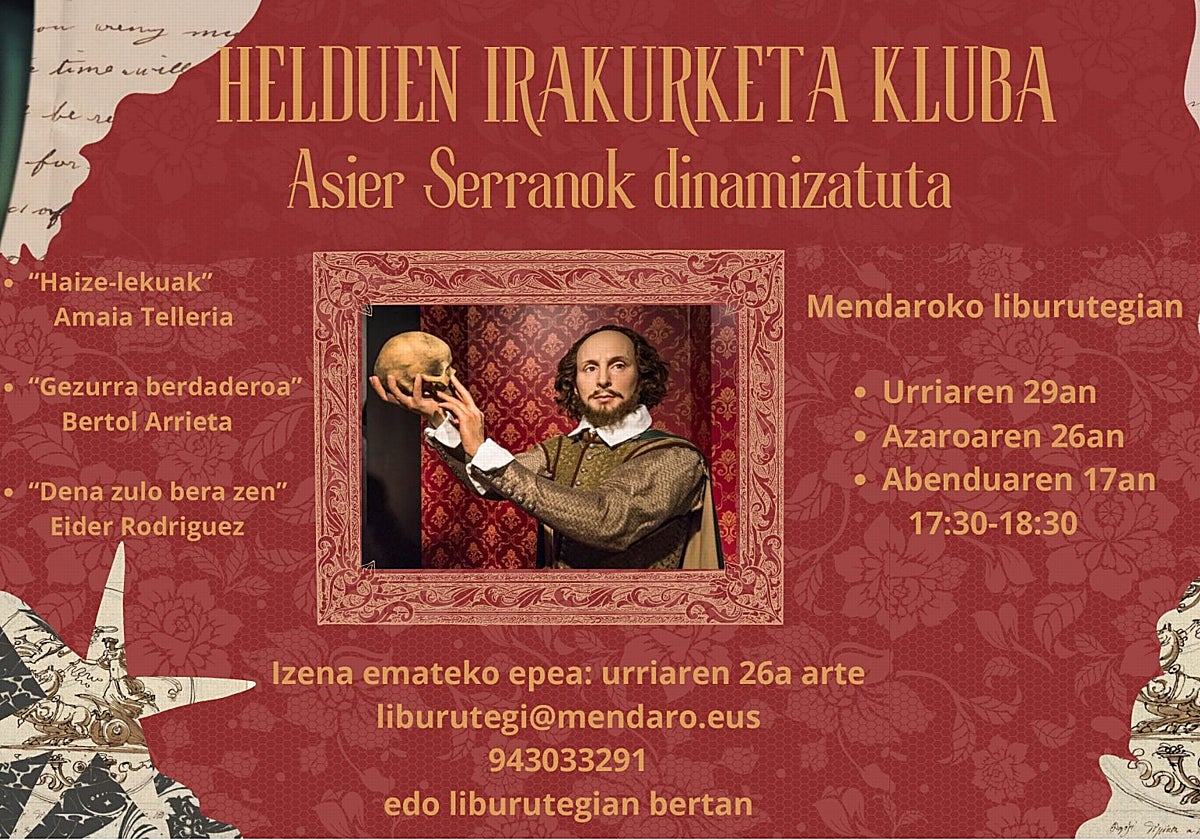 Helduen irakurketa klubean aritzeko izena hilaren 26ra arte eman daiteke