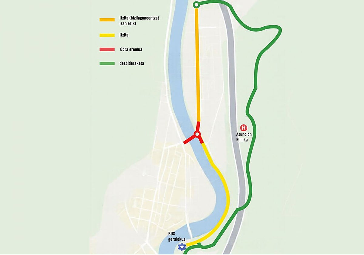 Cortes de tráfico desde el martes en el entorno del puente de Arramele