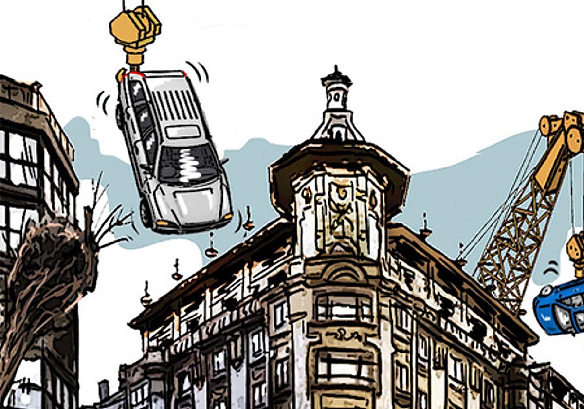 Nuevas medidas de tráfico: Los coches estacionados en doble fila se retirarán con grúas como en los circuitos de Fórmula 1