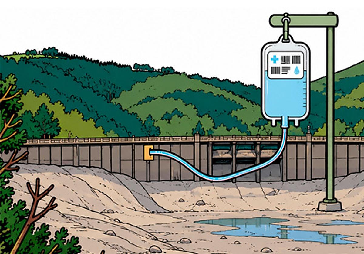 Transfusiones de agua en la presa de Añarbe al marcar su nivel de llenado más bajo en 20 años
