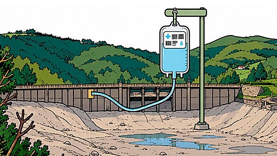 Transfusiones de agua en la presa de Añarbe al marcar su nivel de llenado más bajo en 20 años