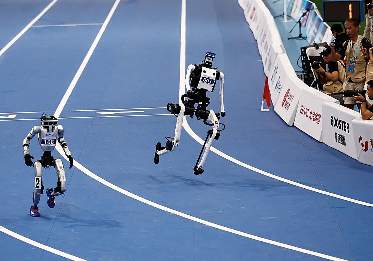 Carrera de dos robots