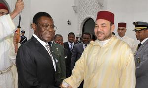 El rey Mohamed VI de Marruecos junto a Teodoro Obiang, presidente de Guinea Ecuatorial. / Archivo