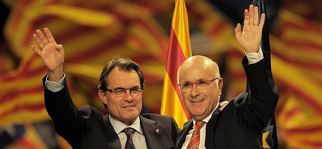 Artur Mas y Josep Antoni Duran Lleida. / Lluis Gene (Afp)