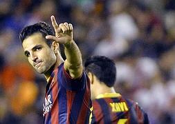 Cesc celebra su gol contra el Rayo Vallecano. / Gerard Julien (AFP)