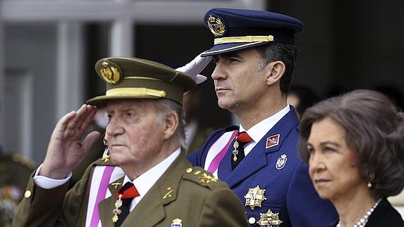 Los Reyes de España y el Príncipe de Asturias, en la Pascua Militar.