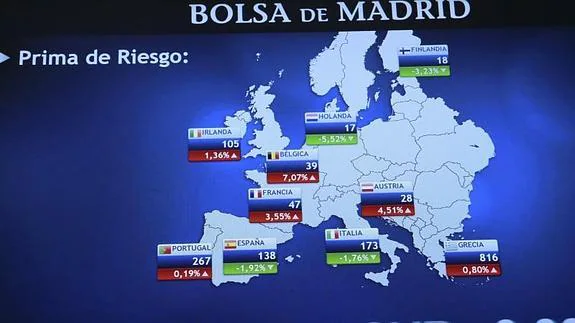 Paneles de la Bolsa de Madrid 