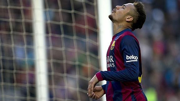 Neymar, durante un partido con el Barcelona. 