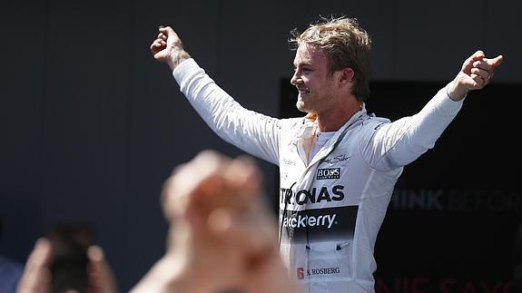 Rosberg celebra su triunfo. 