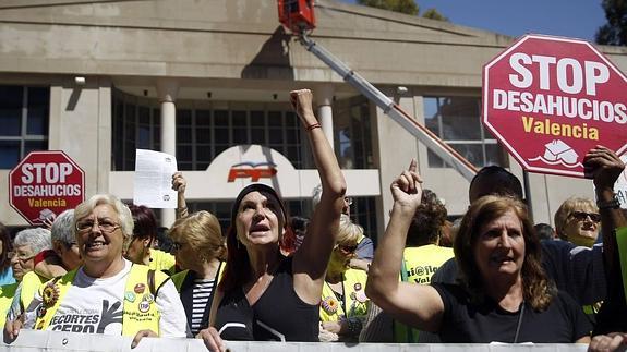 Una protesta de la PAH en Valencia.
