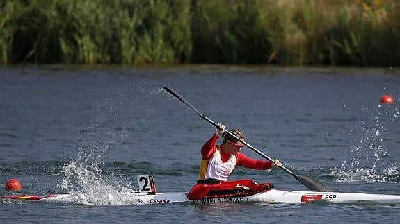 Teresa Portela, durante una competición. 