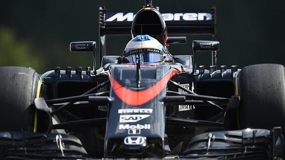 Fernando Alonso durante el GP de Bélgica. 