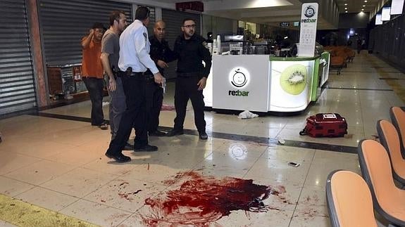 Imagen de la estación tras el ataque. 