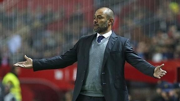 Nuno, durante el partido ante el Sevilla. 