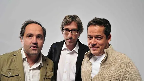Jorge Sanz (d), junto a Fernando Trueba y Eduardo Antuña.