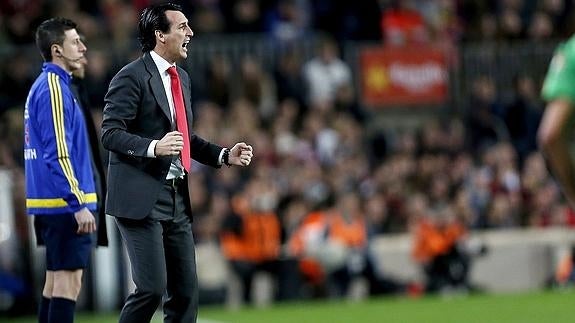 Unai Emery, en el partido ante el Barça. 