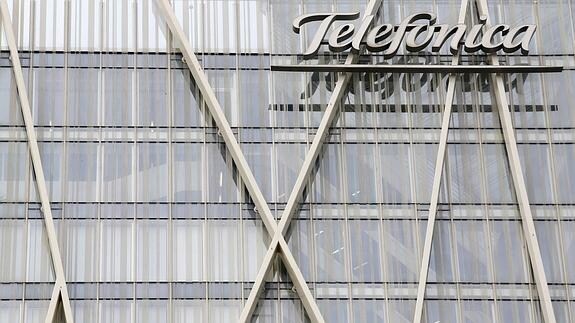Vista de la sede de Telefónica en Barcelona. 
