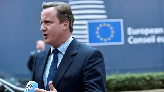 David Cameron a su llegada al Consejo Europeo. en Bruselas.