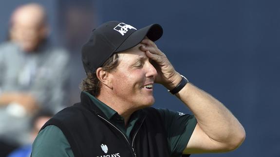 Phil Mickelson, durante la primera jornada del Open Británico.