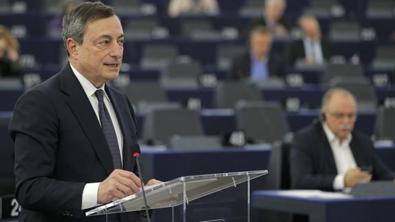 El presidente del BCE, Mario Draghi, en el Parlamento Europeo.
