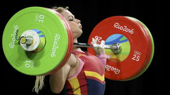 Lydia Valentín, durante una competición en Río 2016. 