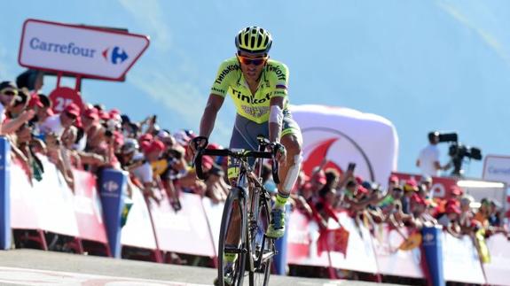 Alberto Contador, durante una etapa de la Vuelta. 