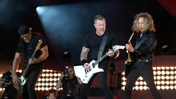 Los integrantes de Metallica, durante su actuación en el 'Global Citizen Festival'.