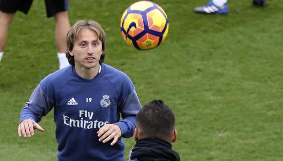 Luka Modric, en un entrenamiento. 