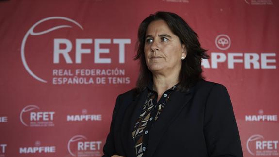 Conchita Martínez, capitana del equipo español de Copa Davis. 