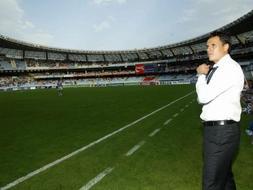 Chris Coleman en el estadio de Anoeta.[LUSA]