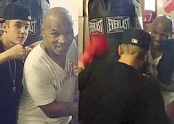 Tyson enseña a boxear a Justin Bieber