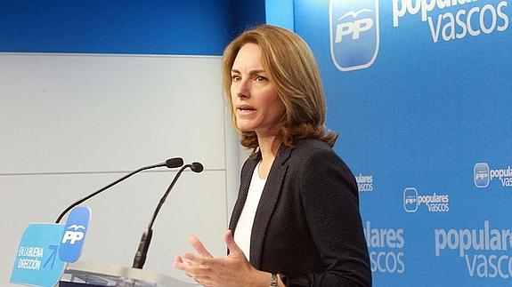 Arantza QUiroga, en la rueda de prensa de este miércoles